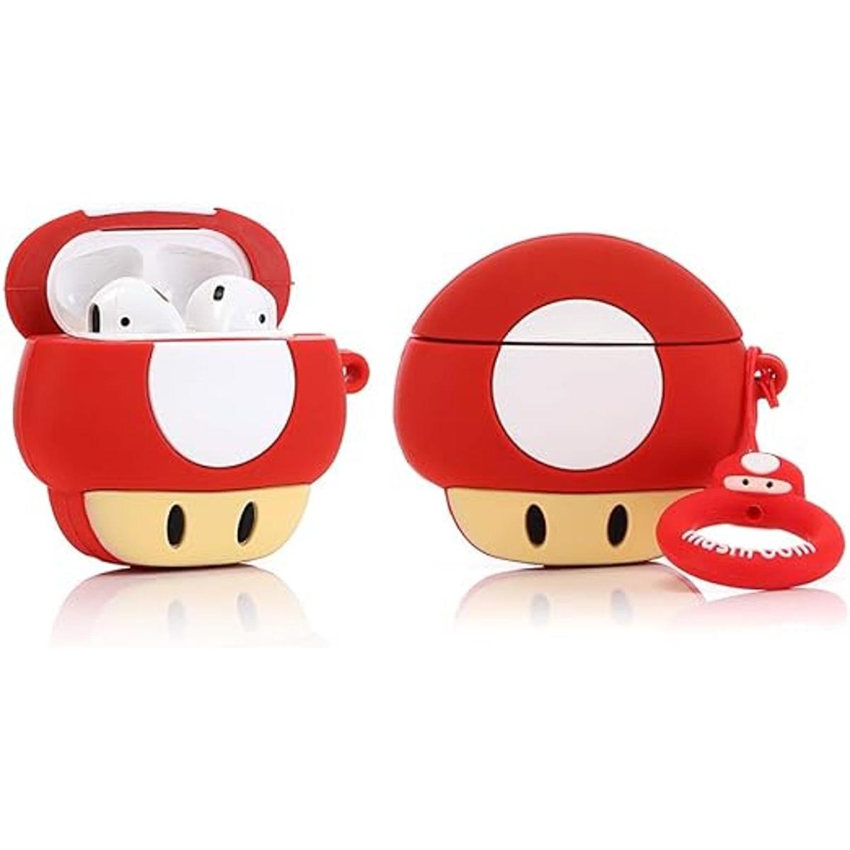 Suublg Funda de silicona para Airpods con llavero diseño