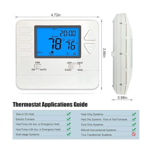Suuwer Termostato de bomba de calor no programable S721