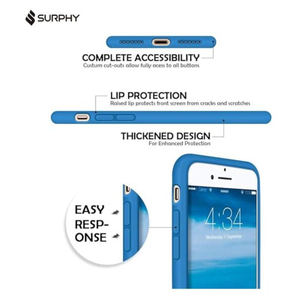 Surphy Carcasa de silicona compatible con iPhone SE 2020_2