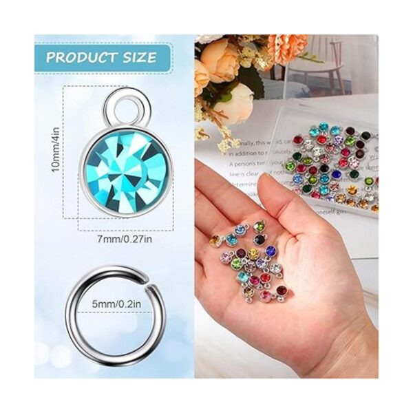 Sureio 80 dijes de piedra natal de cristal con 200 anillos
