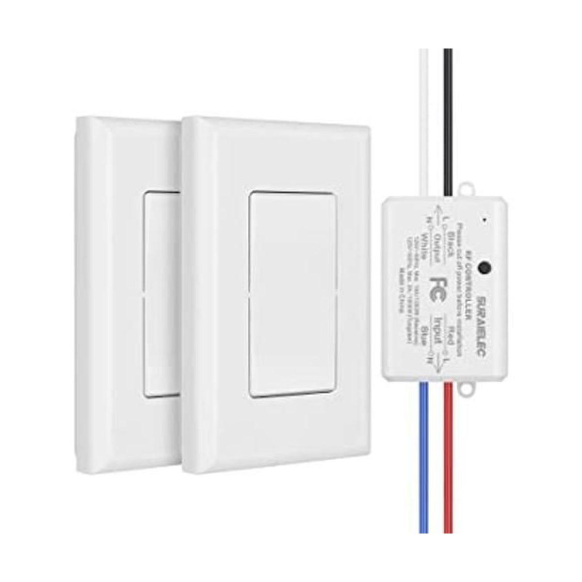 Suraielec Interruptor de luz inalámbrico de 3 vías sin