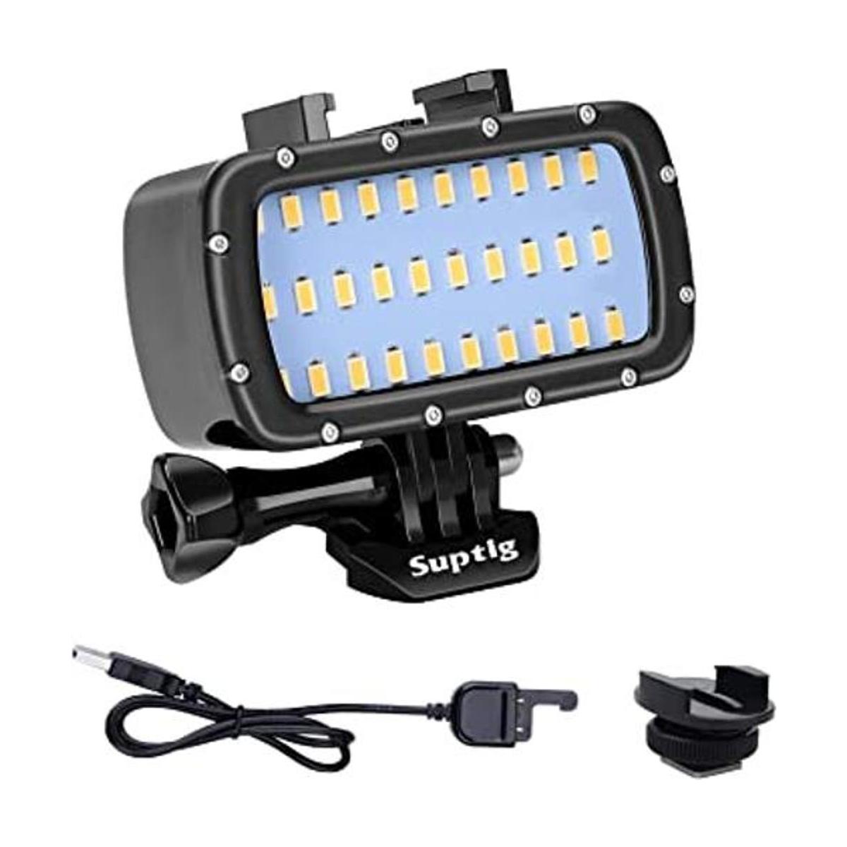 Suptig 30 LED de luz de vídeo impermeable luz subacuática