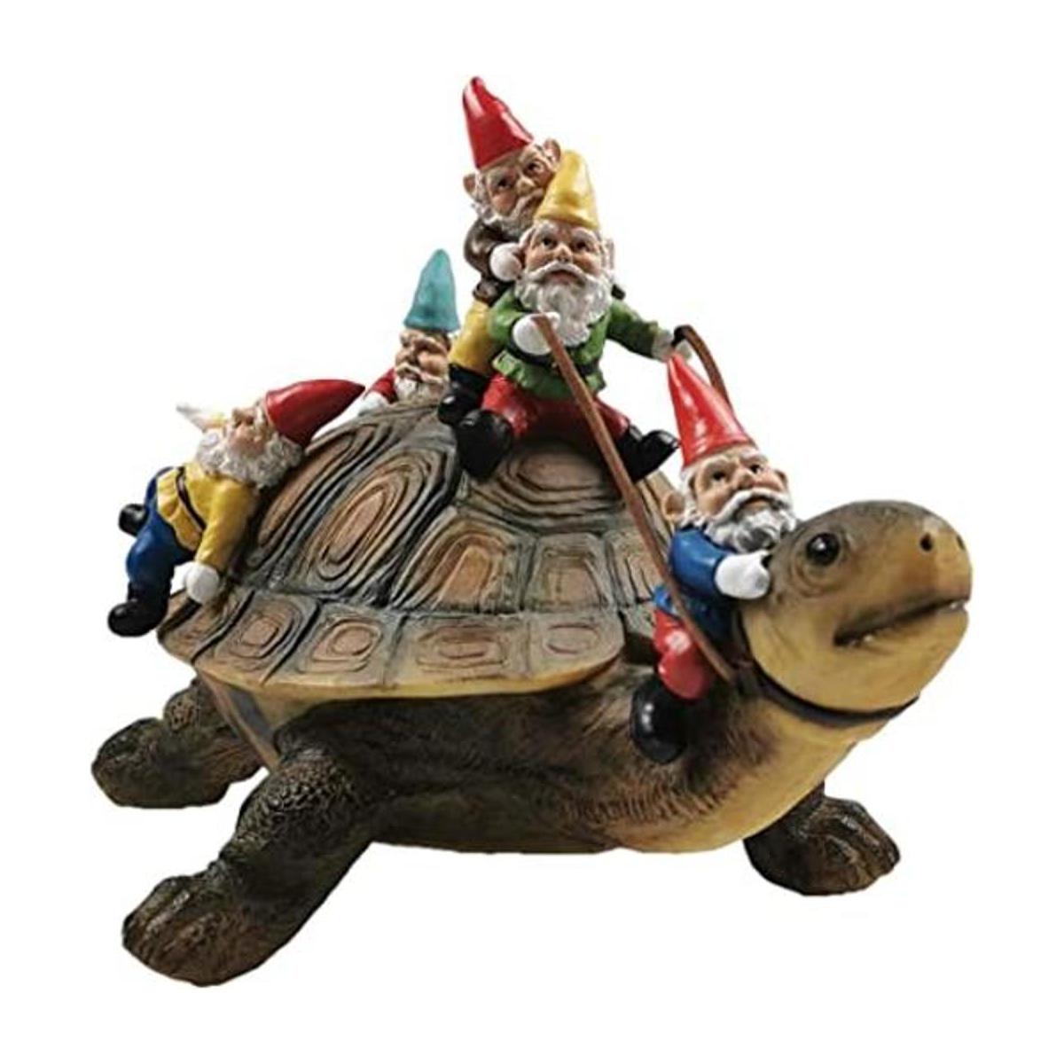 Sunthus Estatuas de tortuga de gnomo de jardín para