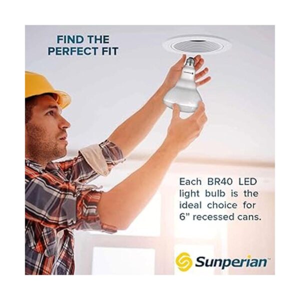 Sunperian Paquete de 6 bombillas LED BR40 13 W 85 W