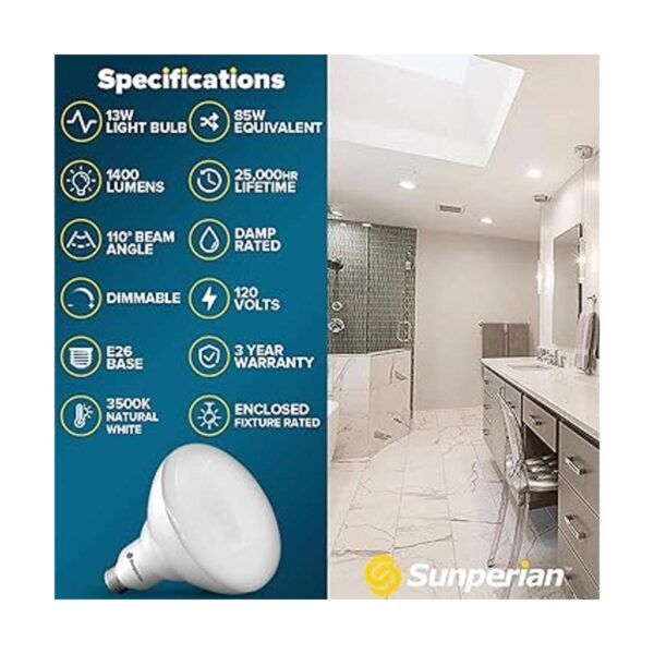 Sunperian BR40 Juego de 6 bombillas LED 13 W 85 W