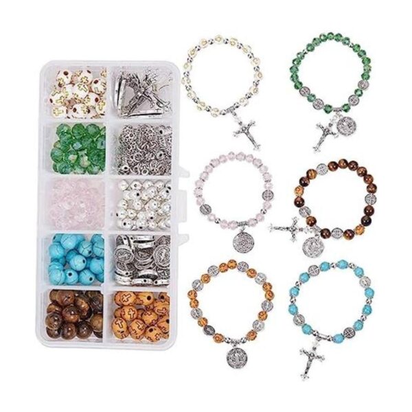 Sunnylue Juego de rosario elástico para hacer pulseras