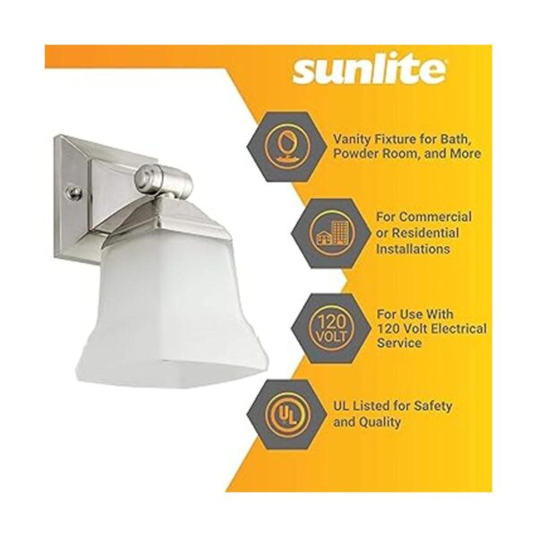Sunlite 46061SU Lámpara de tocador cuadrada moderna de 5_4