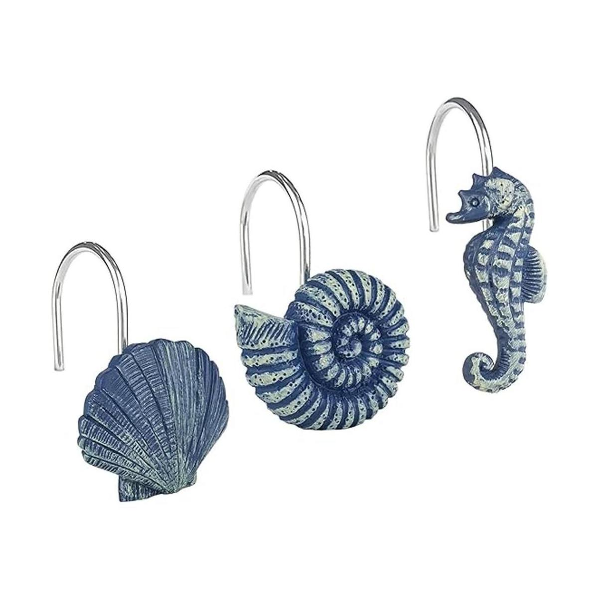 Sunlit Seashells Ganchos decorativos para cortina de