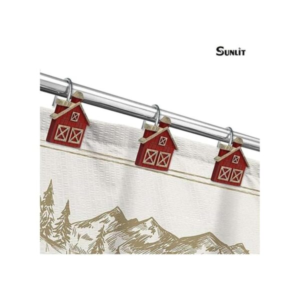 Sunlit Farmhouse Ganchos para cortina de ducha con diseño_5