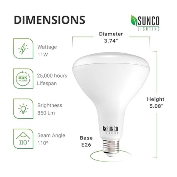 Sunco Lighting Paquete de 24 bombillas LED BR30 luces de_2