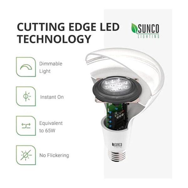 Sunco Lighting Paquete de 24 bombillas LED BR30 luces de_3