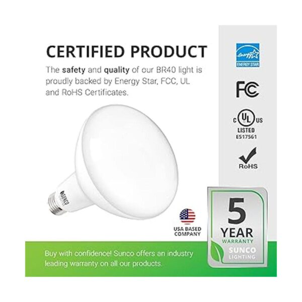 Sunco Lighting Paquete de 16 bombillas LED BR40 luz de_6