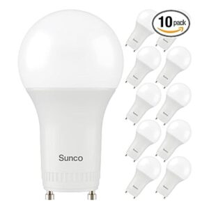 Sunco Lighting Paquete de 10 bombillas LED GU24 de 2