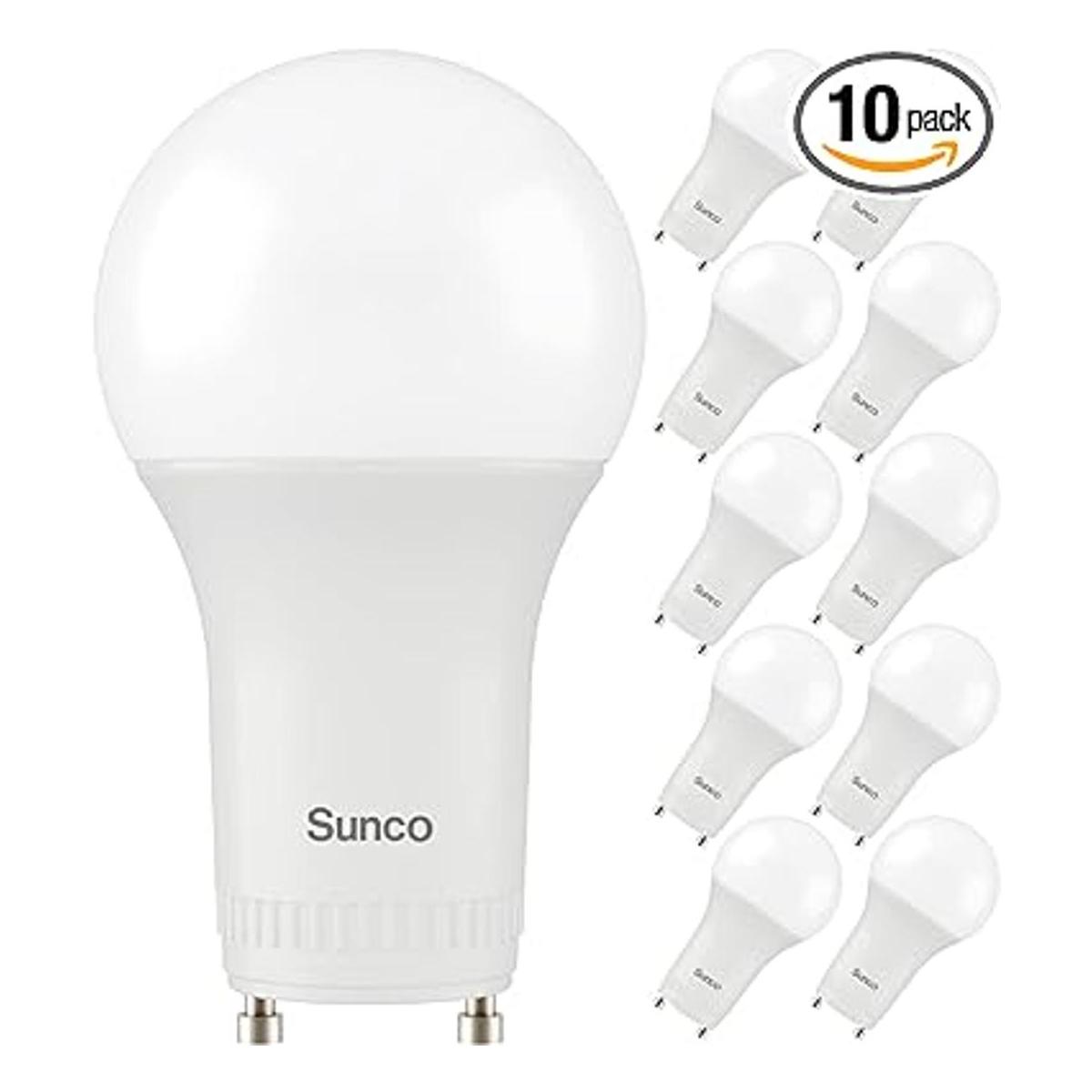 Sunco Lighting Paquete de 10 bombillas LED GU24 de 2