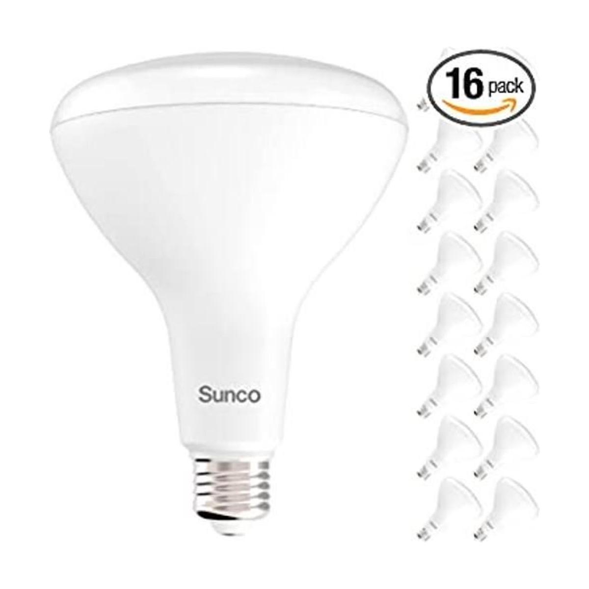 Sunco Lighting Paquete de 16 bombillas LED BR40 luz de