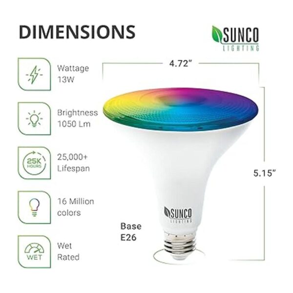 Sunco Lighting PAR38 Bombillas LED inteligentes_3