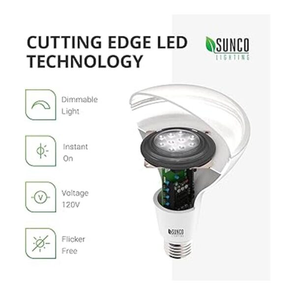 Sunco Lighting Paquete de 16 bombillas LED BR40 luz de_3