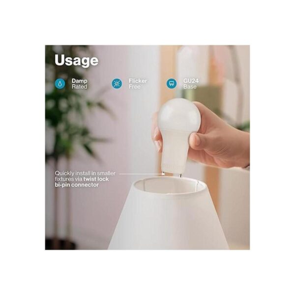 Sunco Lighting Bombilla LED GU24 de 2 clavijas A19 blanco_3