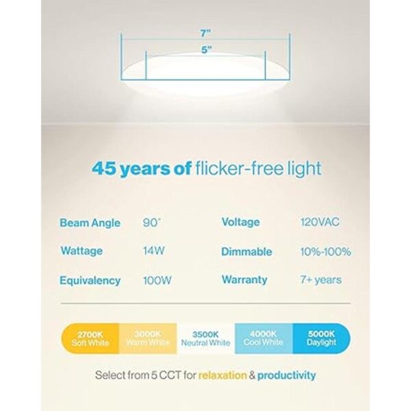 Sunco Lighting Luces de techo LED empotrables ultrafinas_5