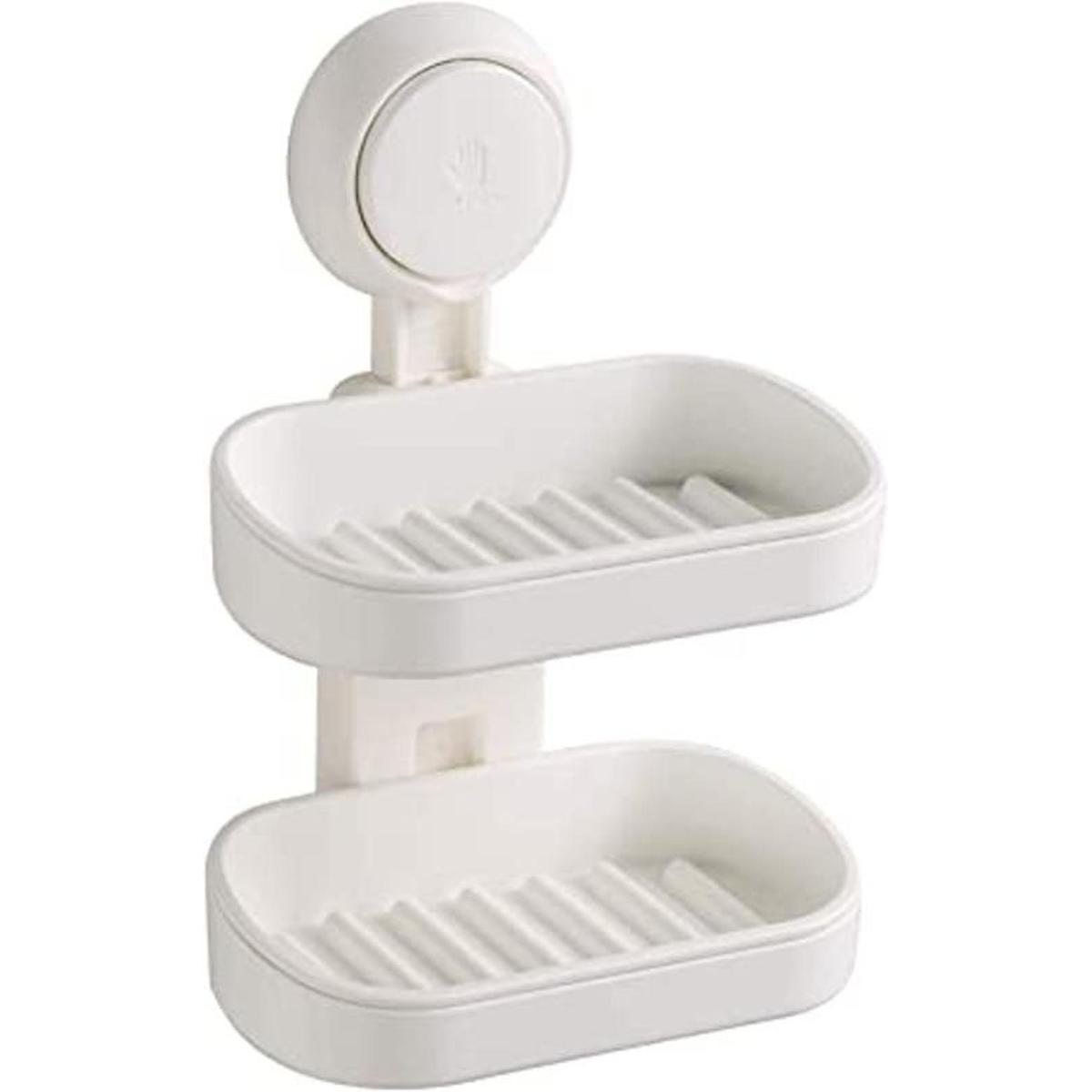 SunHorde Jabonera de doble capa con ventosa para ducha