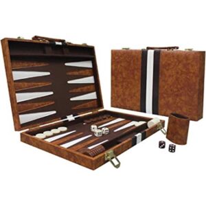 Sun Flair Backgammon Juego de cuero sintético de 15_1