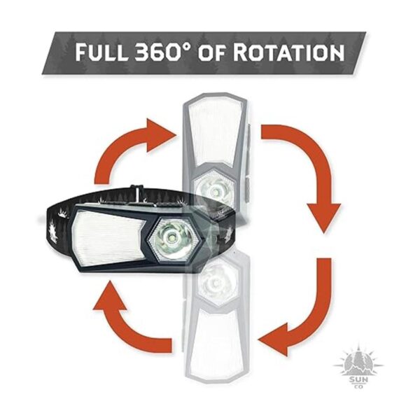 Sun Company Versa 360 Linterna frontal recargable con luz_2