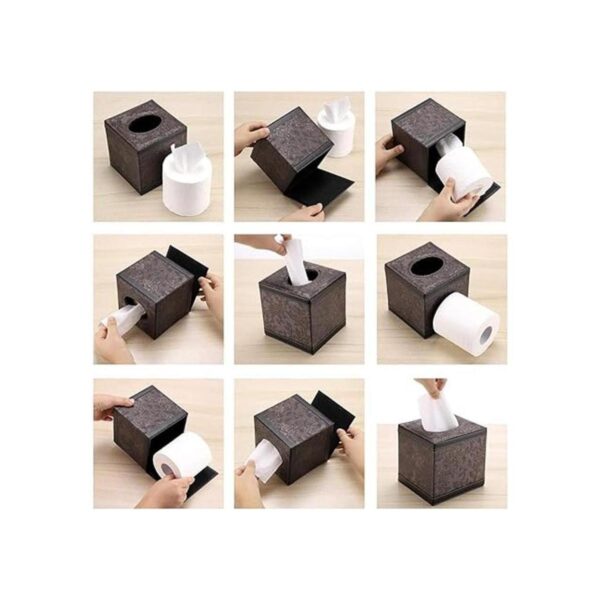 Sumnacon Elegante soporte para caja de pañuelos de piel