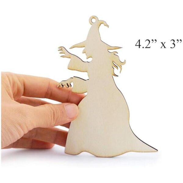 SummerRay 20 adornos de madera con forma de bruja para_3
