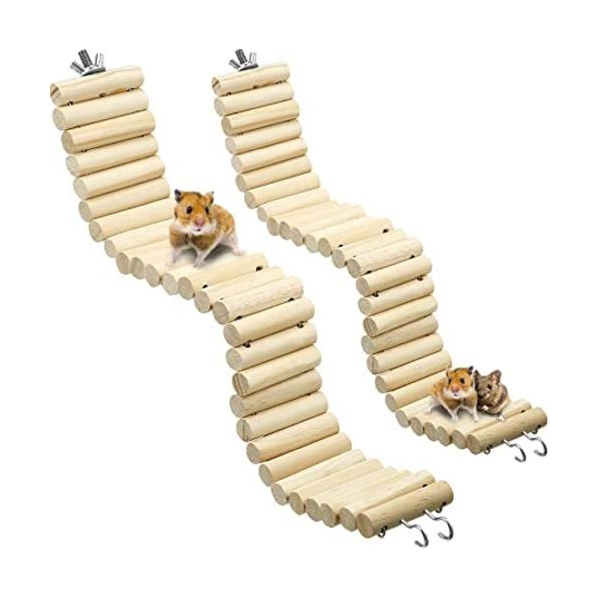 Sumind Puente de madera para mascotas 2 piezas de puente