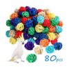 Sumind 80 bolas de ratán para pájaros juguetes de mimbre