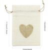 SumDirect Bolsas de arpillera de corazón con cordón 36