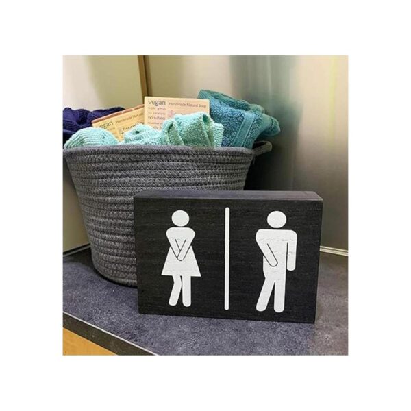Sukha Home Letreros divertidos de baño bonito letrero