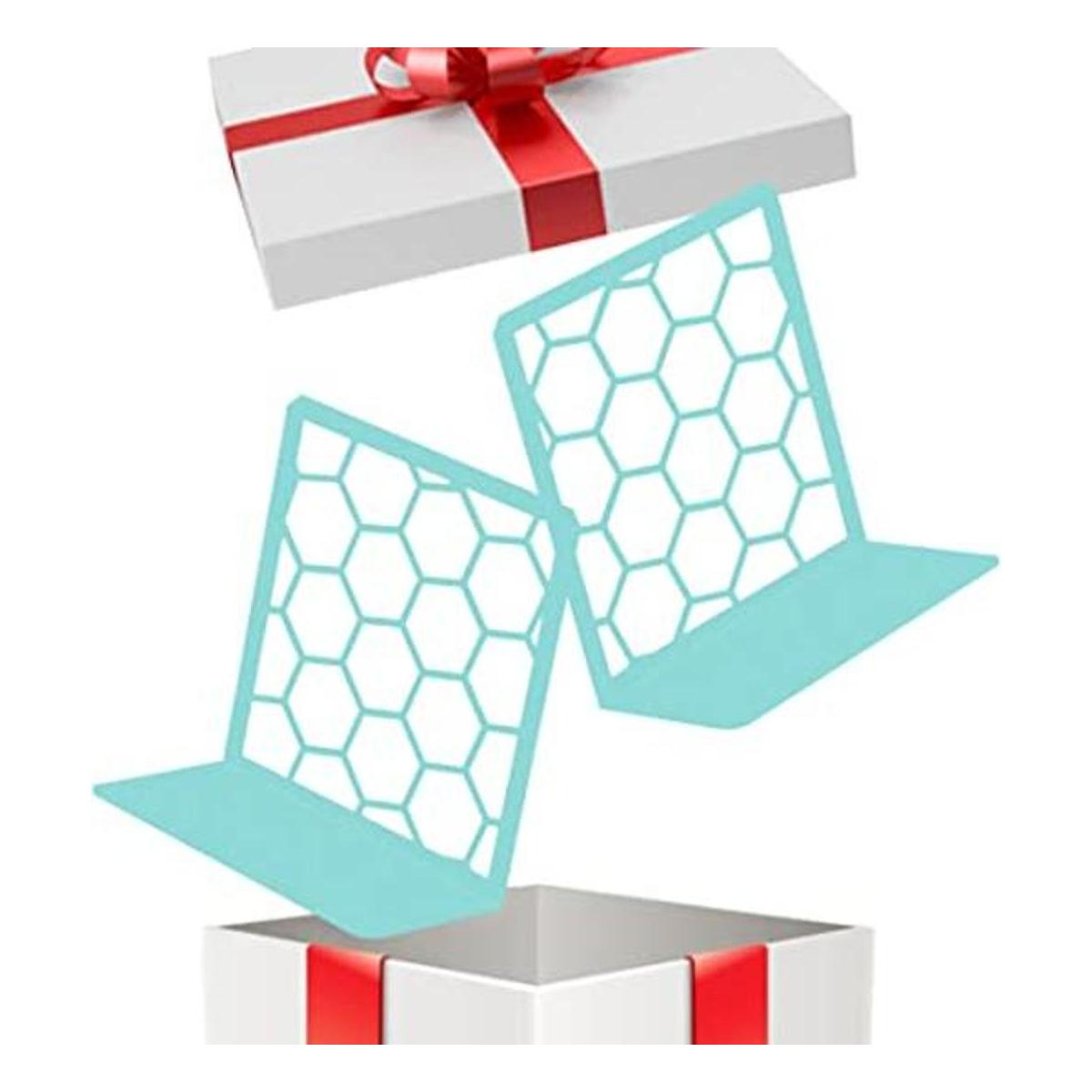 Sujetalibros geométricos de panal de abeja de alta