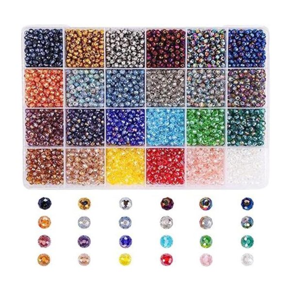 Suhome 4800 cuentas de cristal galvanizadas de 24 colores_1