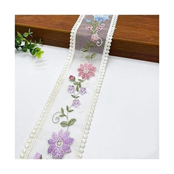 SuiGlory Cinta vintage con ribete de encaje bordado