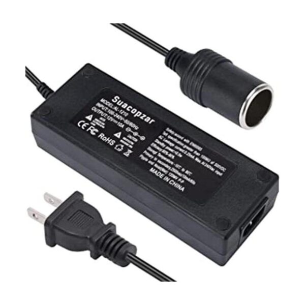 Suacopzar Adaptador de corriente de coche de 12 V 10 A