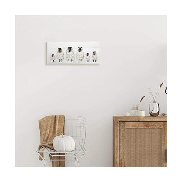 Stupell Industries Fluffy Farm Sheep Minimal White Plank_2