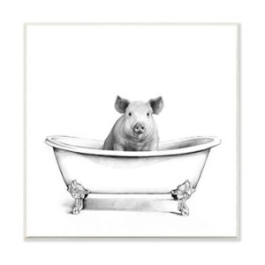 Stupell Industries Hog in Bath Tub Boceto de baño 12.0 x_1