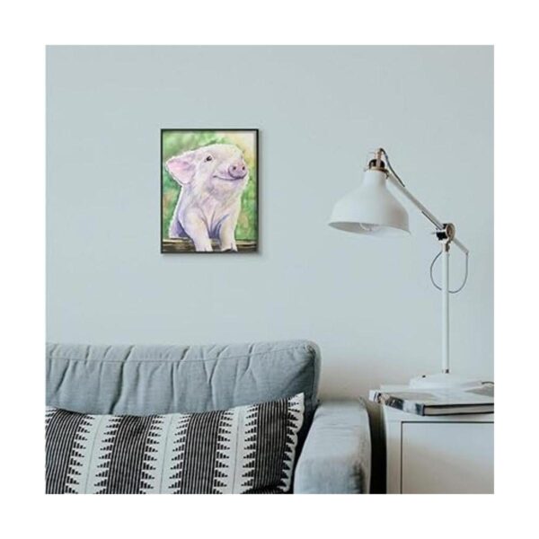 Stupell Industries Baby Pig Pintura de acuarela marco_3