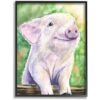Stupell Industries Baby Pig Pintura de acuarela marco_1