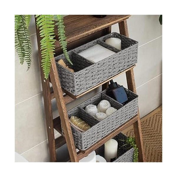 StorageWorks Cestas de mimbre de 3 secciones para