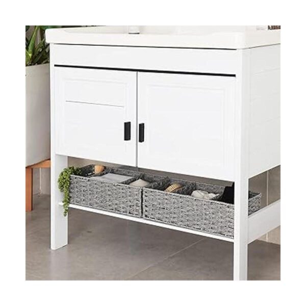 StorageWorks Cestas de mimbre de 3 secciones para