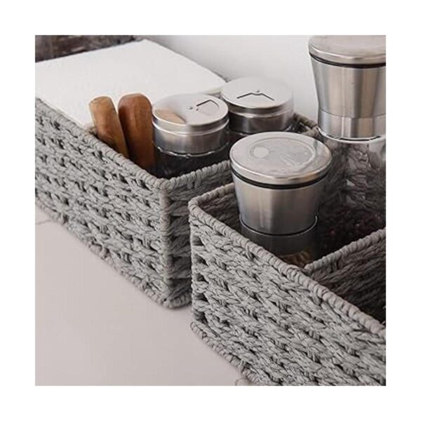 StorageWorks Cestas de mimbre de 3 secciones para