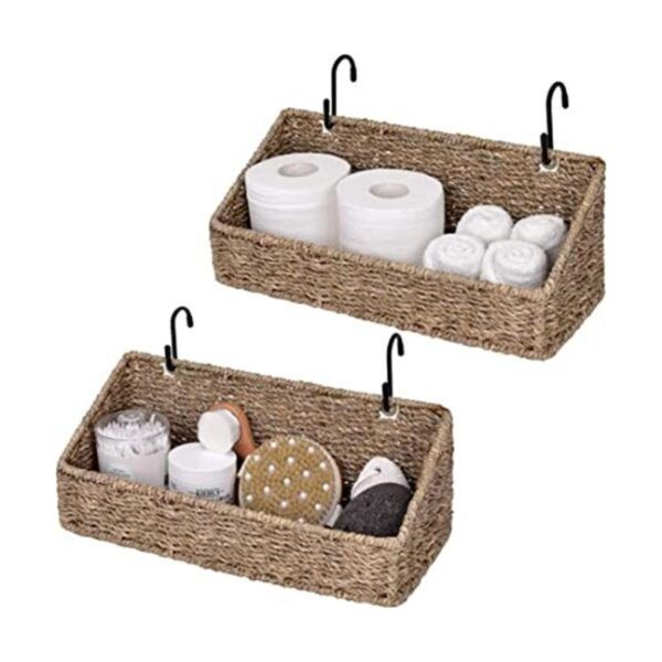 StorageWorks Woven Wall Baskets for Storage Seagrass_1