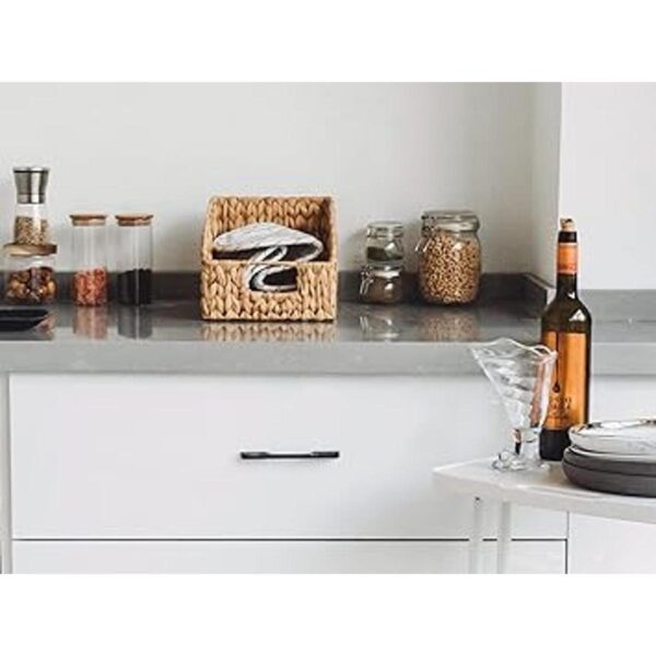 StorageWorks Water Hyacinth Wicker Baskets with Builtin_3