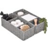 StorageWorks Cestas de mimbre de 3 secciones para