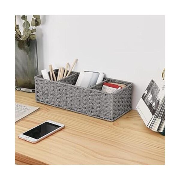 StorageWorks Cestas de mimbre de 3 secciones para
