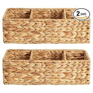 StorageWorks 3Section Wicker Baskets for Shelves_1