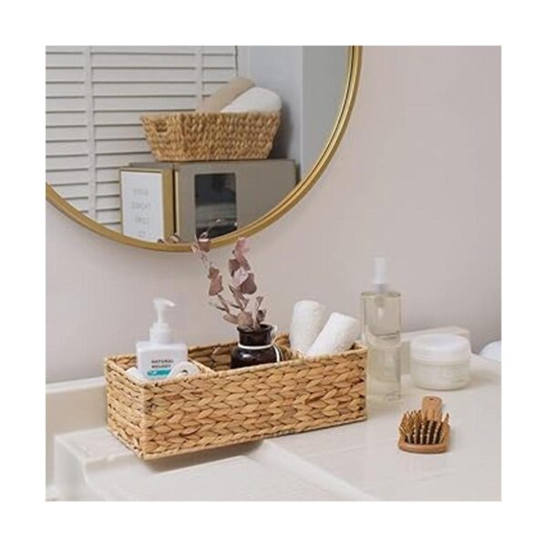 StorageWorks 3Section Wicker Baskets for Shelves_2