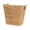StorageWorks Cesta de basura de mimbre con asas de madera_1